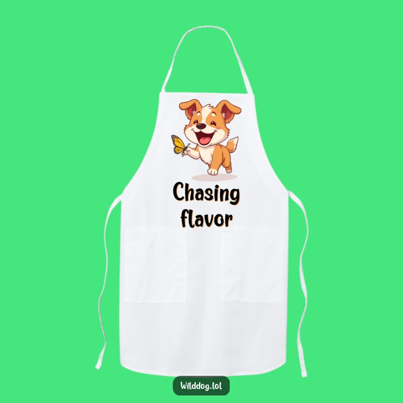 Funny Wild Dog Apron: Grinning Chef Pup, Hilarious Cooking Gift!