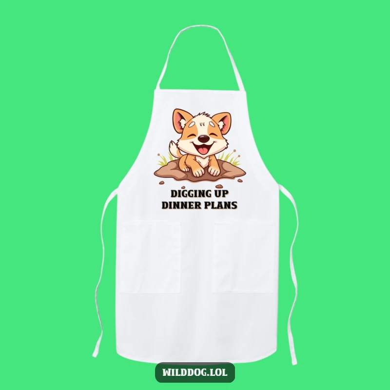 Funny Dog Apron: Enthusiastic Digger Dog, Hilarious Kitchen Gift for Dog Lovers