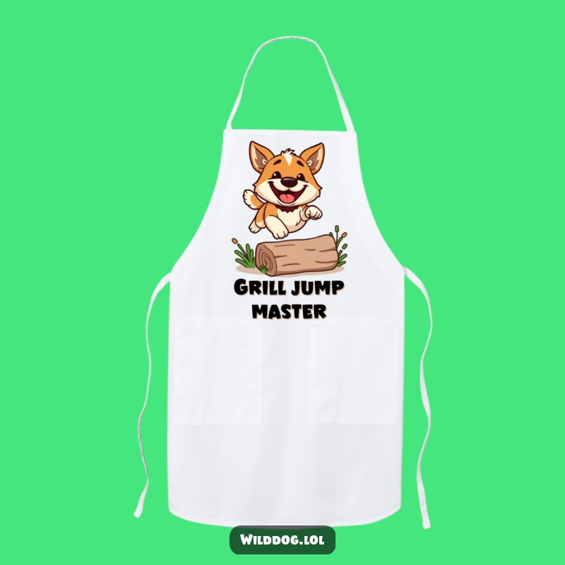 Funny Grinning Dog Leap Apron: Joyful Kitchen Jumper Gift