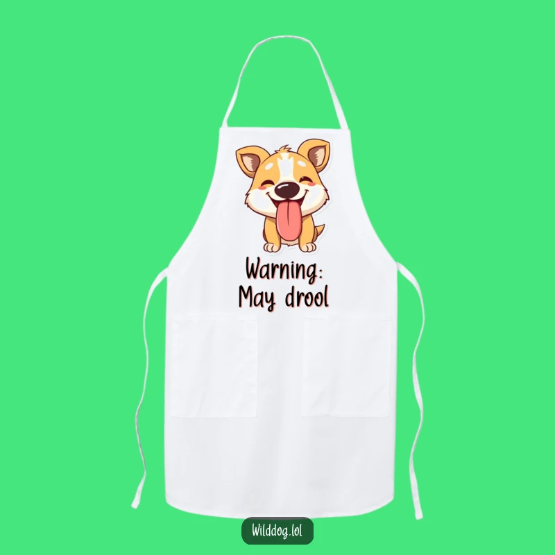 Funny Panting Wild Dog Apron: Cook Up Laughs with This Tongue-Out Kitchen Essential!