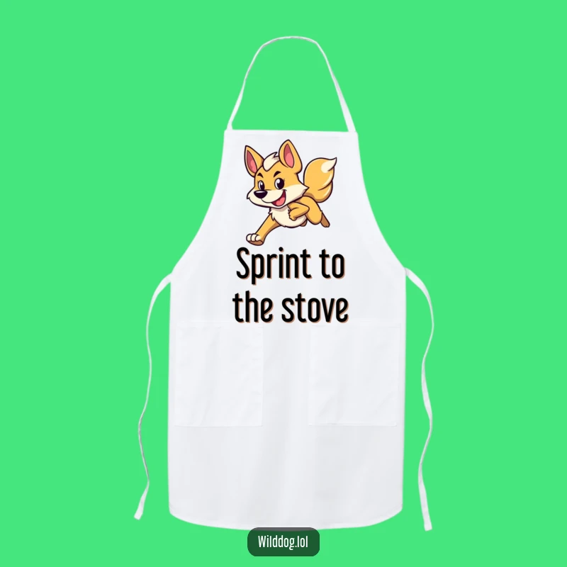 Funny Running Wild Dog Apron: Cook with Determined Smiles!