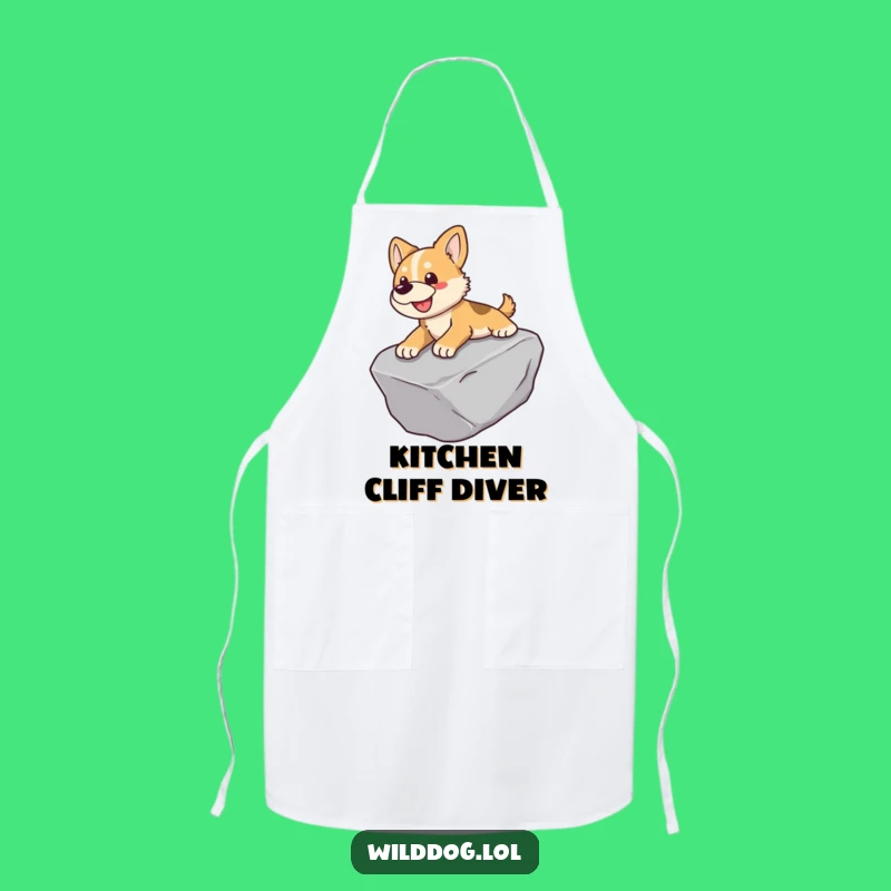 Funny Wild Dog Apron: Rock Slide Kitchen Fun, Chef's Playful Companion