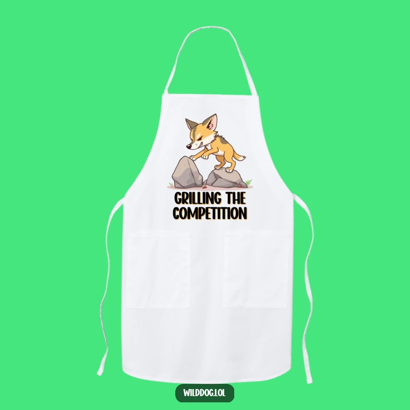 Funny Wild Dog Climbing Apron: Hilarious Determined Chef Kitchen Gift