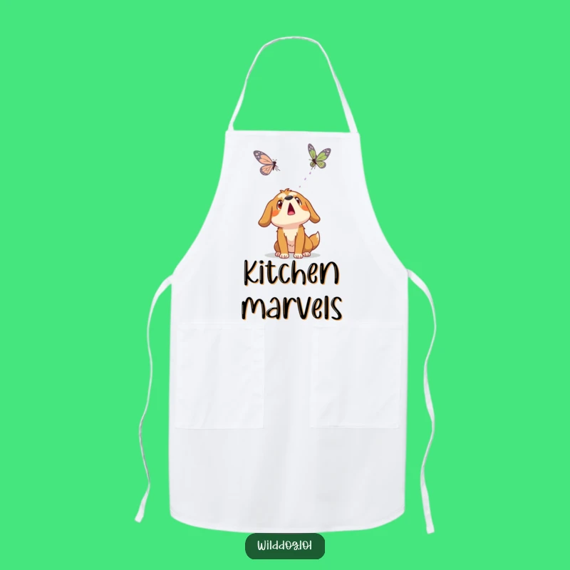 Funny Wild Dog Butterfly Apron: Cook and Connect with Nature's Wonder, Gift