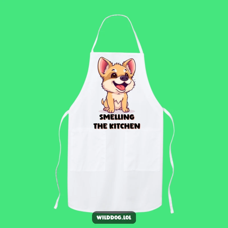 Funny Wild Dog Apron: Curious Sniffer for Kitchen Fun, Gift