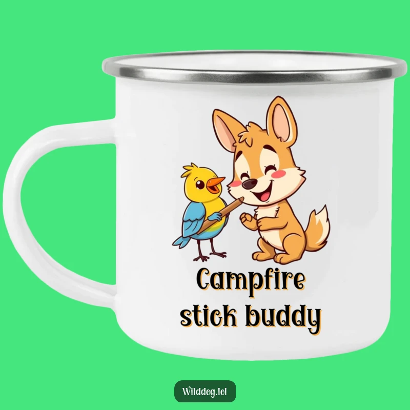 Funny Wild Dog & Bird Camping Mug: Your Hilarious Outdoor Friend