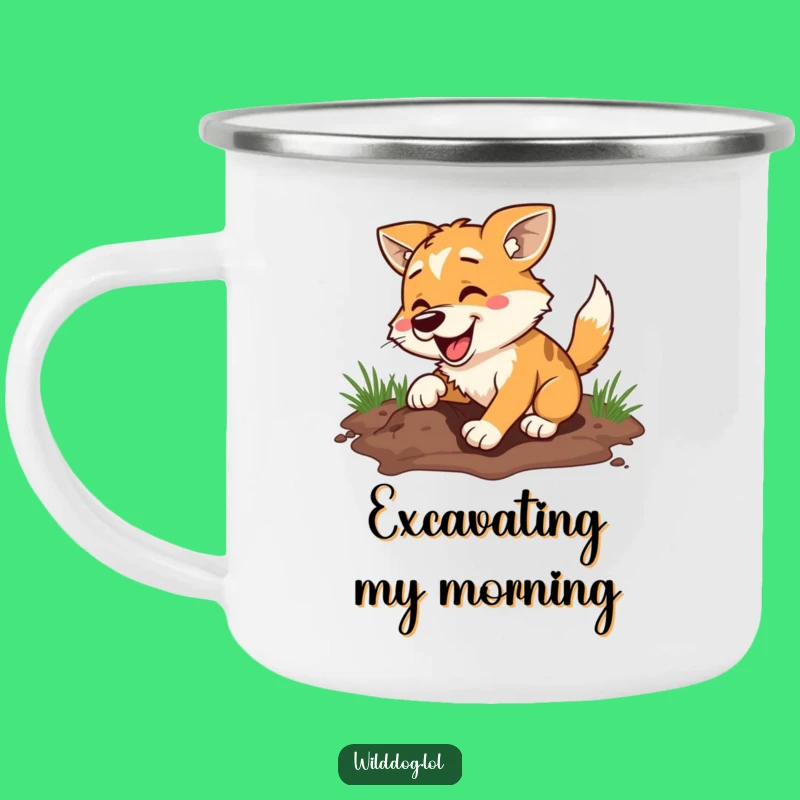 Adventure-Ready Funny Dog Digging Mug - Outdoor Humor Gift
