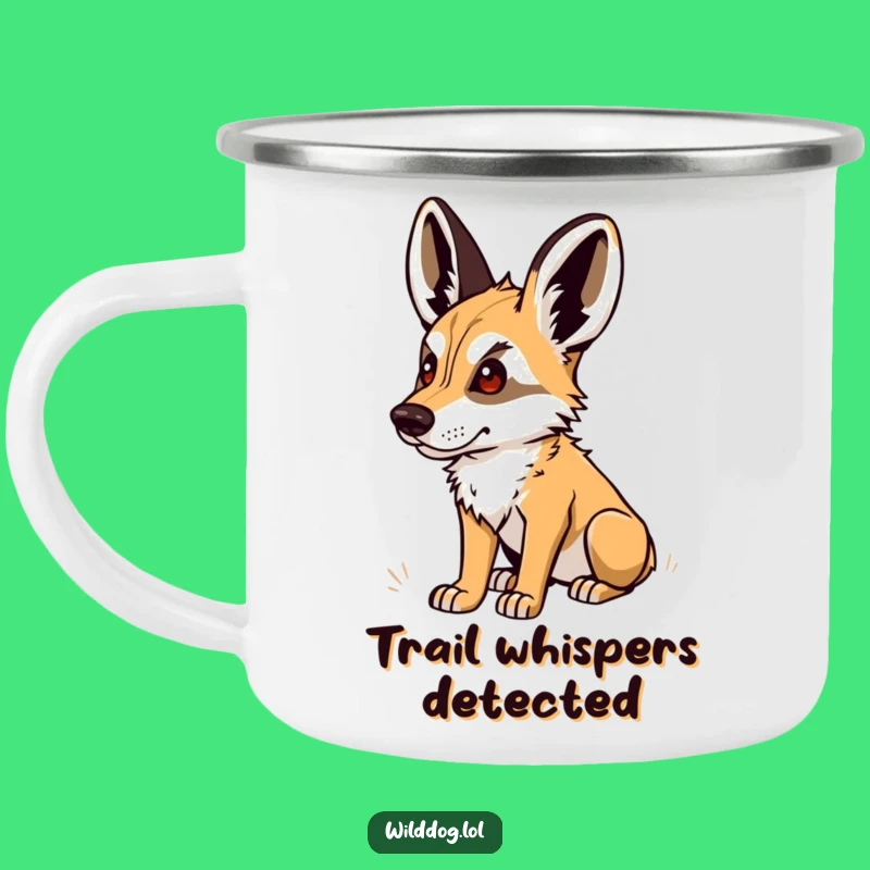 Funny Alert Dog Camping Mug: Perked Ears Adventure, Great Humorous Gift