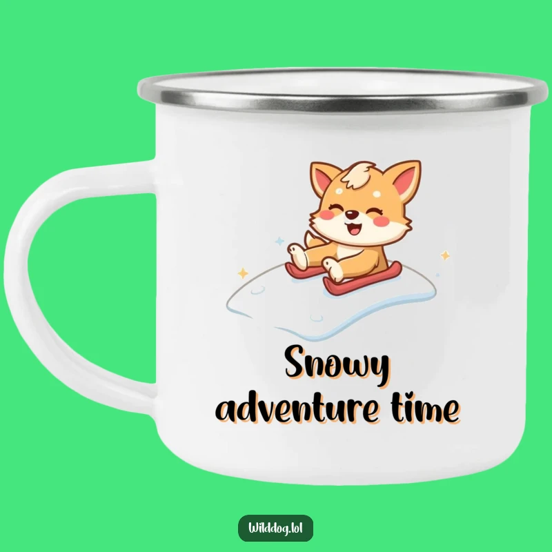 Funny Wild Dog Snow Hill Camping Mug: Your Hilarious Winter Companion