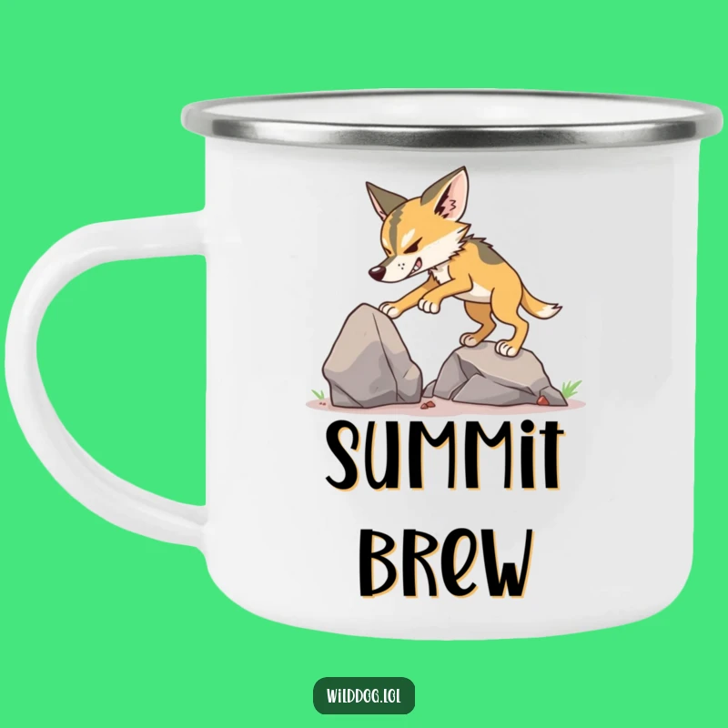 Funny Wild Dog Climbing Camping Mug: Hilarious Outdoor Adventure Brew Gift