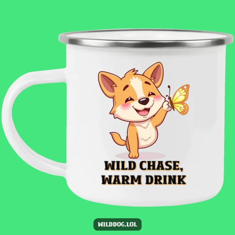 Funny Dog Butterfly Camp Mug: Adventure-Ready Humor, Perfect Outdoor Funny Gift