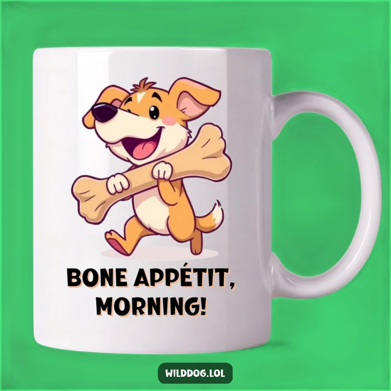 Funny Wild Dog Bone Mug - Happy Pup's Treasure Humor