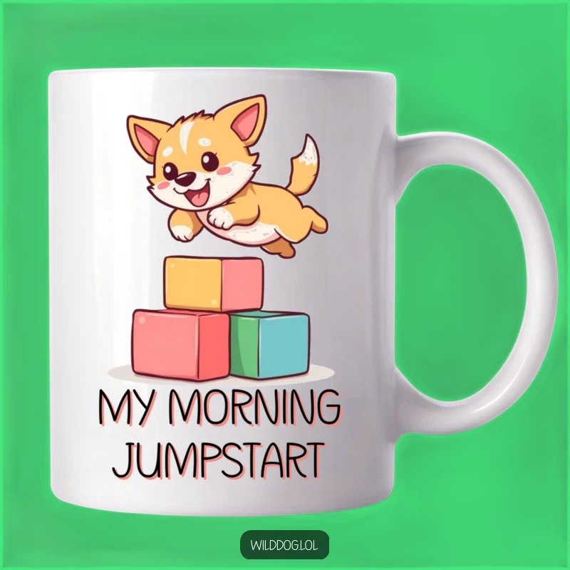 Funny Dog Leaping Mug - Hilarious Obstacle Course Gift for Dog Fans