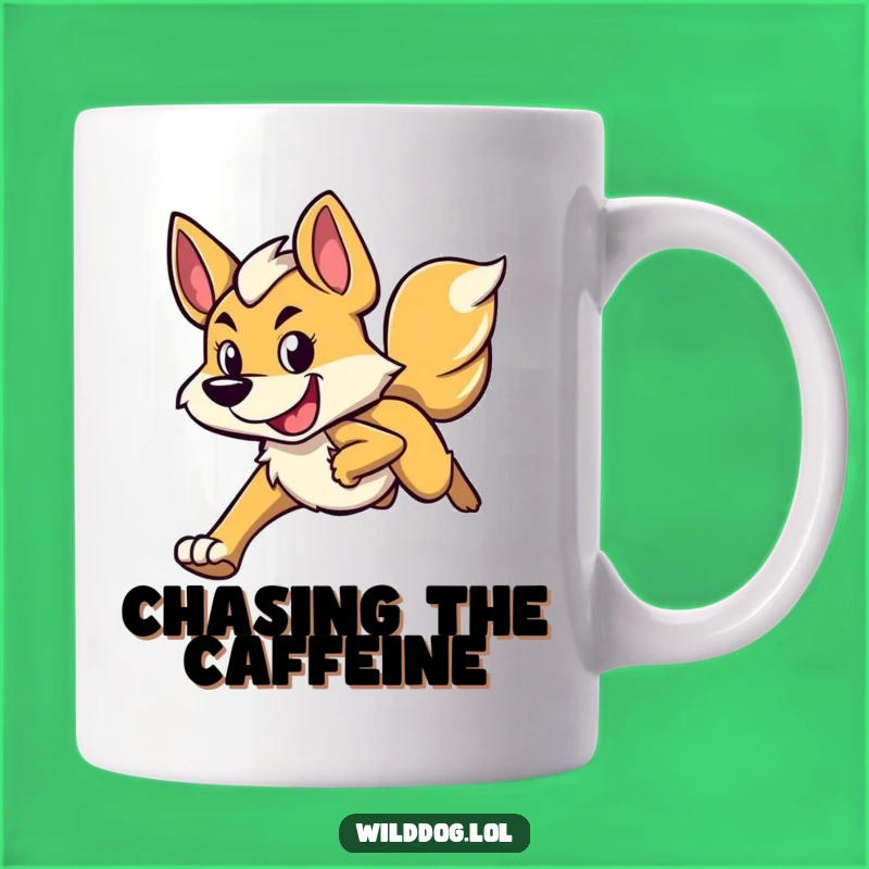 Funny Running Wild Dog Mug: Determined Joyful Expression Gift!