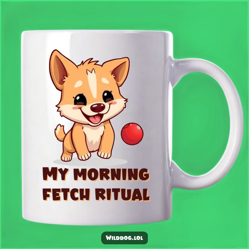 Funny Wild Dog Ball Toy Mug: Happy Bouncing, Perfect Gift