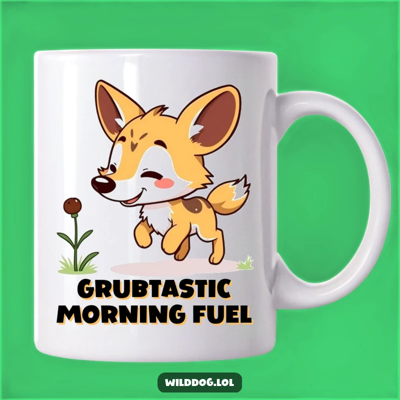 Funny Kawaii Wild Dog Mug: Happy Grub Hop Gift for Animal Lovers