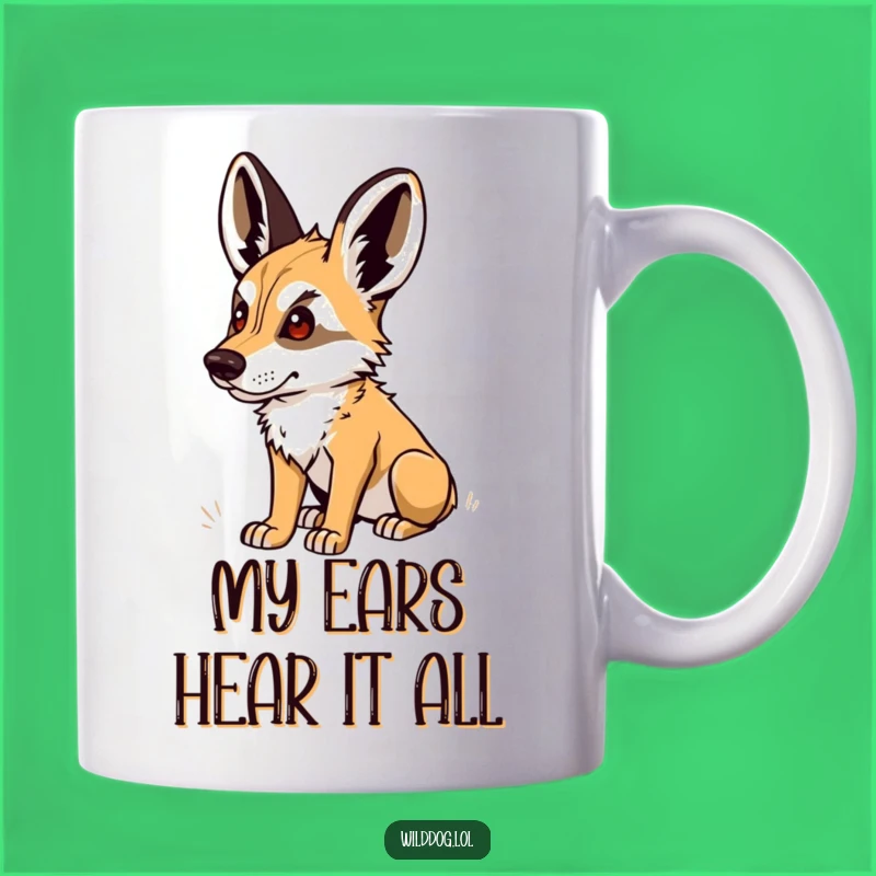 Funny Alert Dog Mug: Wild Canine Listener, Perfect Humorous Gift for Dog Lovers