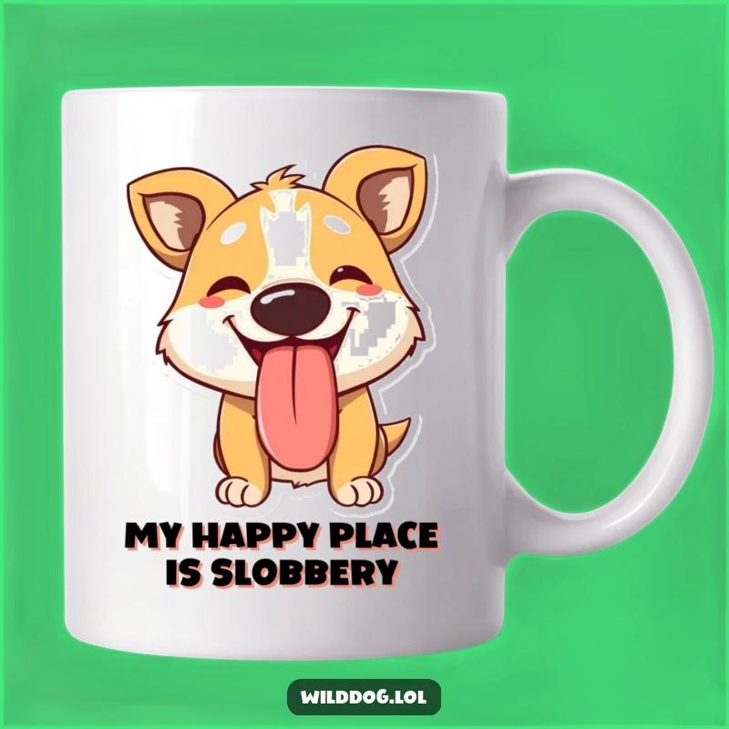 Funny Panting Wild Dog Mug: A Hilarious Tongue-Out Gift for Dog Lovers!