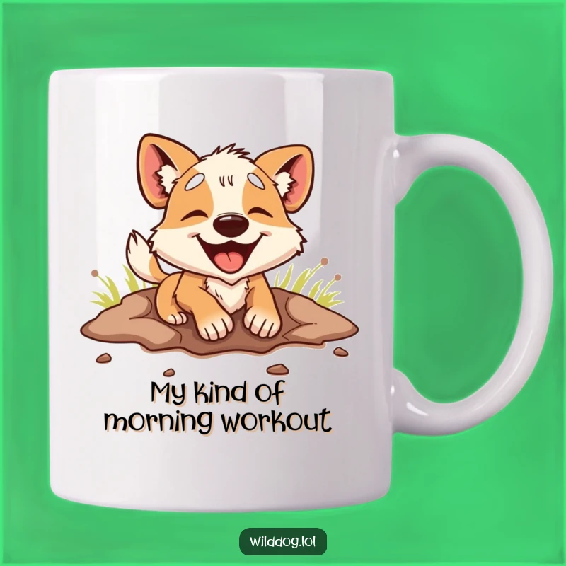 Funny Wild Dog Mug: Enthusiastic Digger Dog, Perfect Gift for Dog Lovers