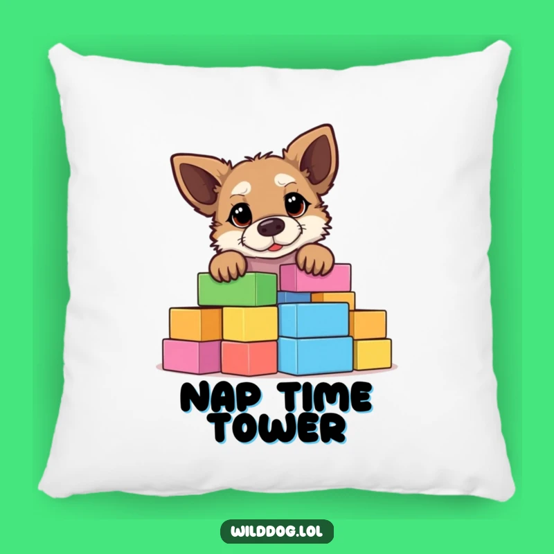 Cozy Funny Building Block Wild Dog Pillow - Soft & Humorous Home Decor Gift