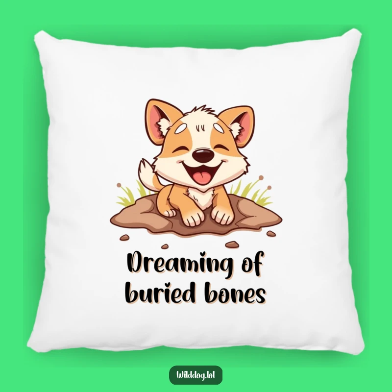 Funny Dog Pillow: Enthusiastic Digger Dog Comfort, Hilarious Gift for Dog Lovers