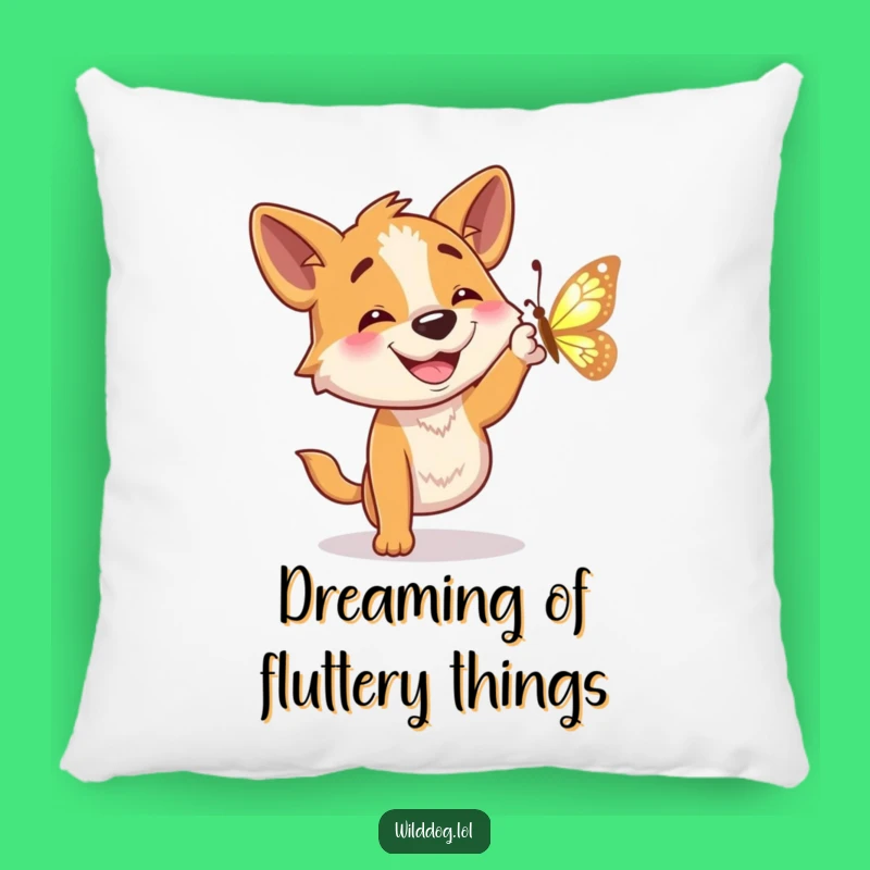 Funny Dog Butterfly Dream Pillow: Comfy Humor for Your Cozy Space, Sweet Funny Gift