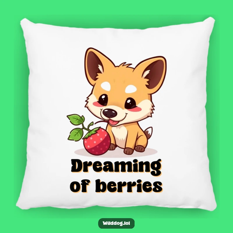 Funny Kawaii Wild Dog Pillow: Cozy Berry Nudge Cushion, Adorable Funny Gift