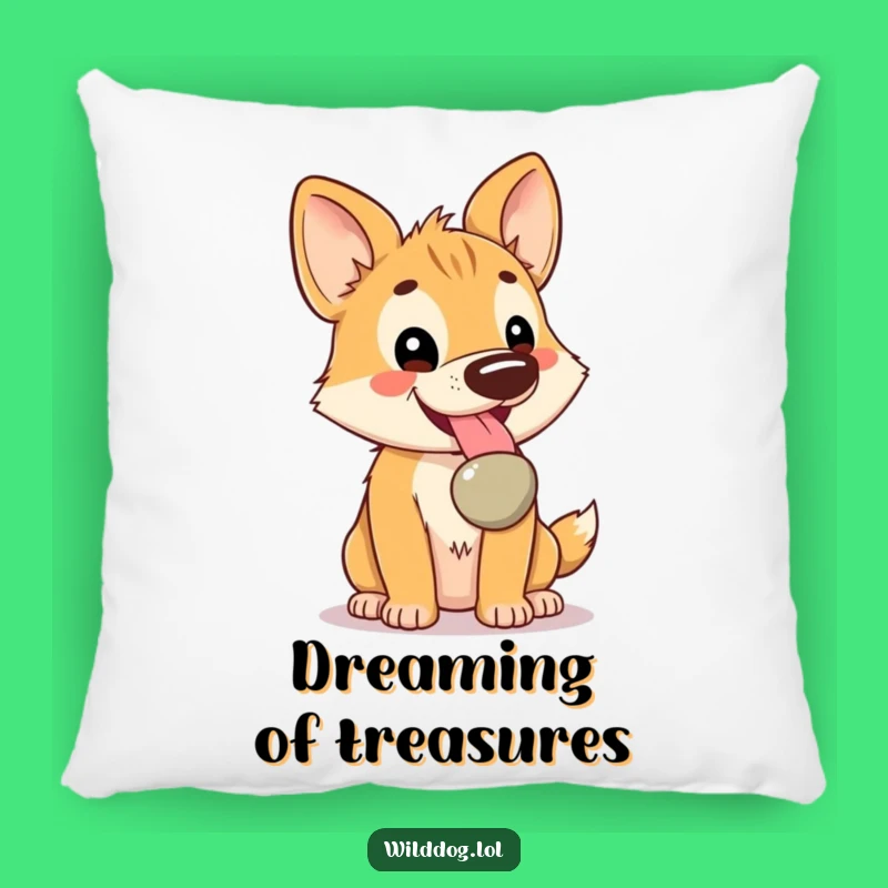 Funny Kawaii Wild Dog Pillow: Cozy Pebble Treasure Cushion, Adorable Funny Gift