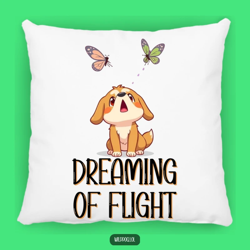 Funny Wild Dog Butterfly Pillow: Comfy Decor with Surprised Wonder, Gift