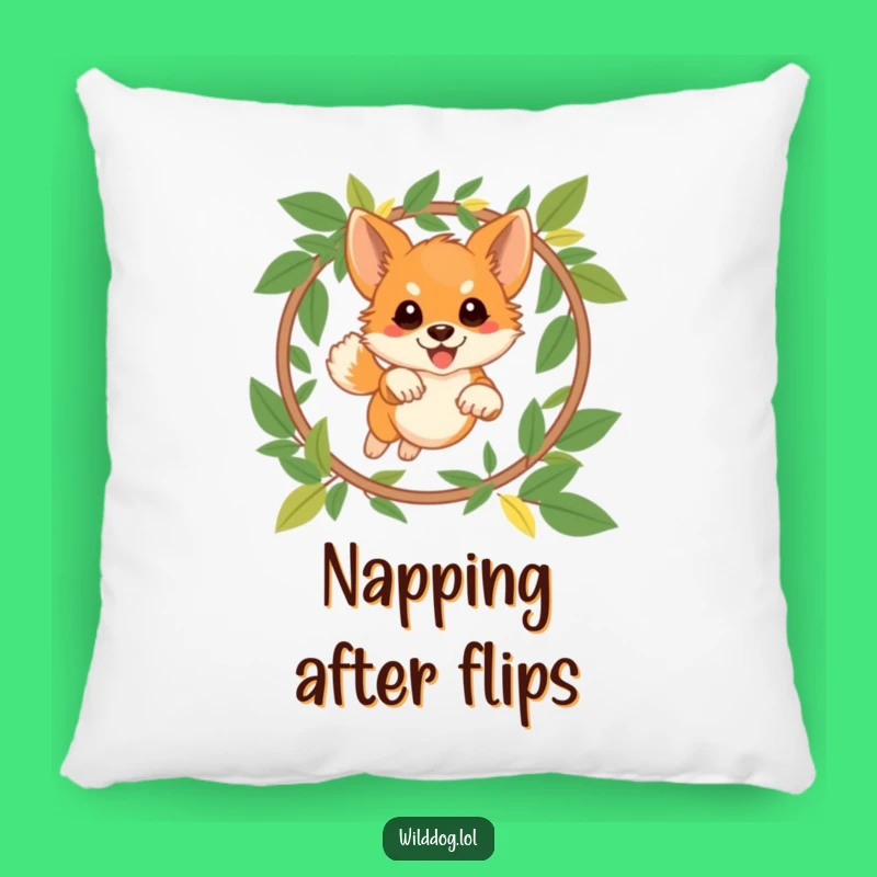 Funny Wild Dog Pillow: Comfy Leaping Pup, Perfect Cozy Agility Gift!