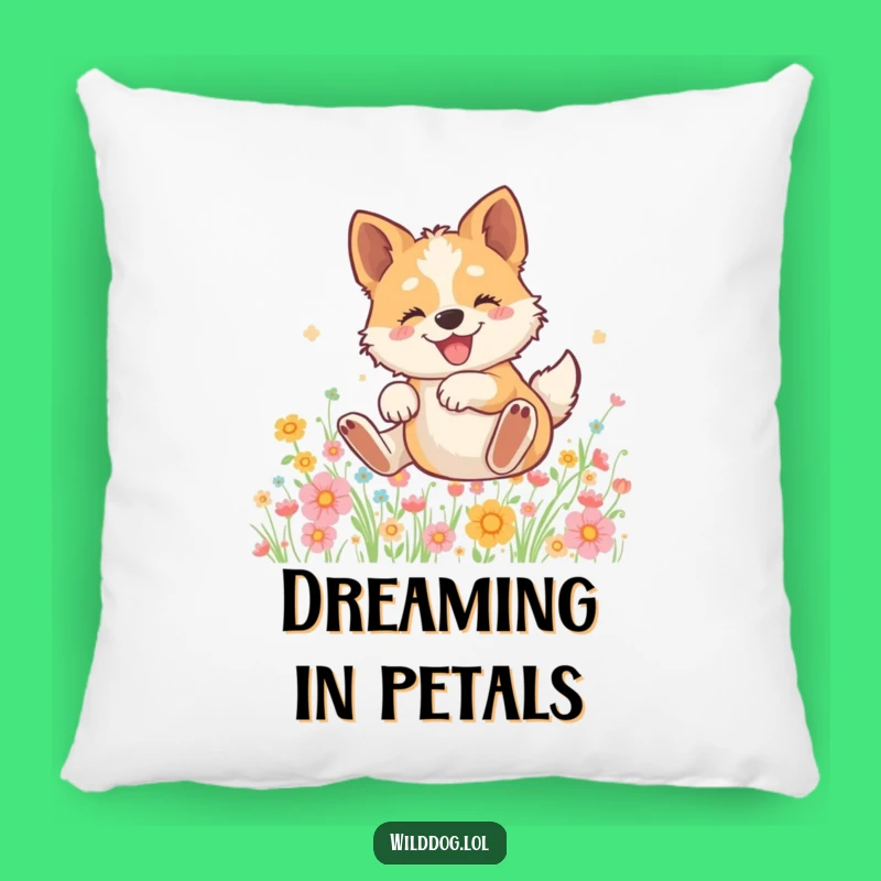 Funny Wild Dog Pillow: Cozy Flower Rolling Cushion, Hilarious Home Decor Gift