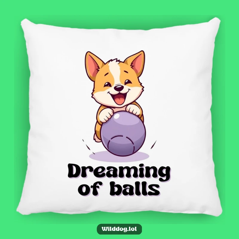 Funny Wild Dog Pouncing Ball Pillow: Comfy Cushion for an Energetic Vibe