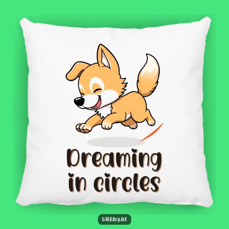 Funny Wild Dog Tail Chasing Pillow: Comfy Cushion for a Playful Vibe