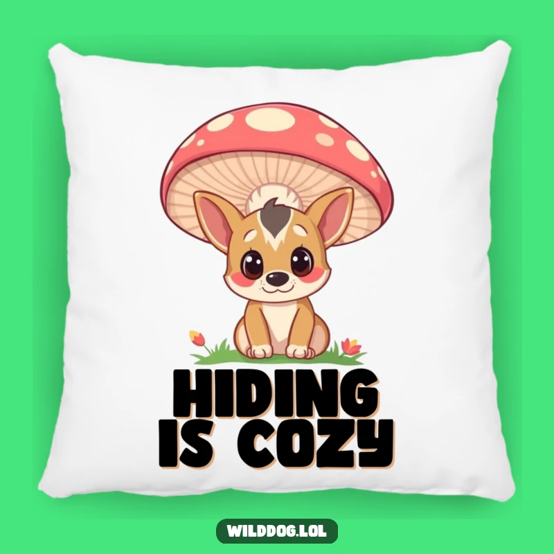 Funny Wild Dog Mushroom Pillow: Comfy Curious Accent, Cozy Funny Gift