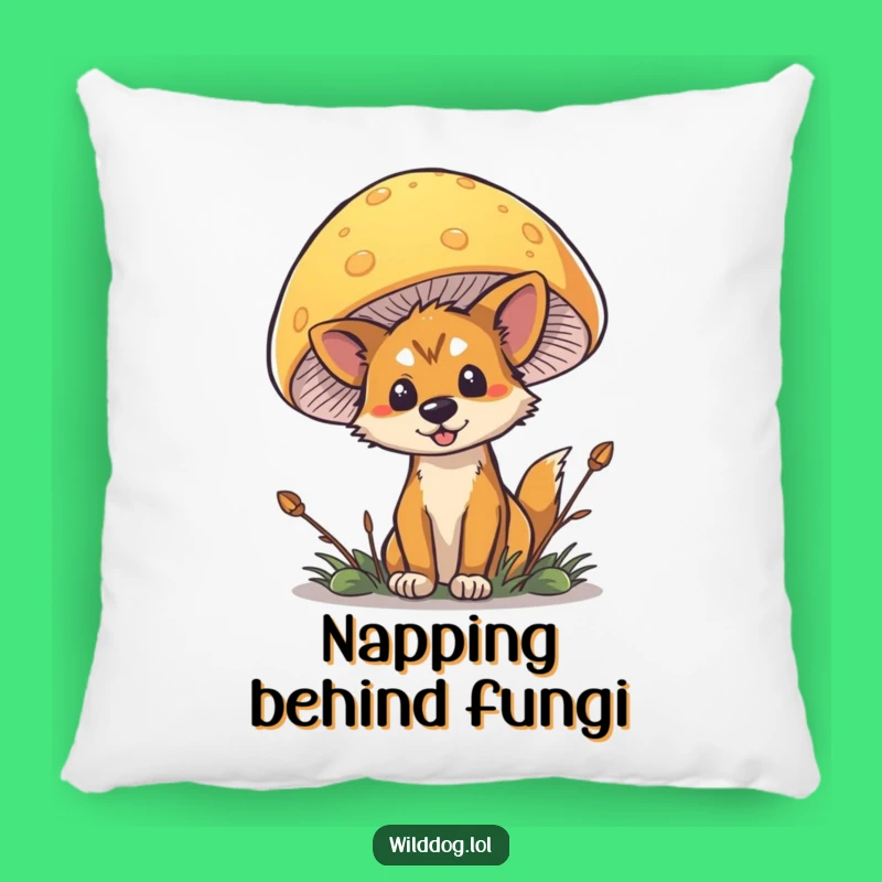 Funny Wild Dog Mushroom Pillow: Cozy & Hilarious Forest Decor Accent