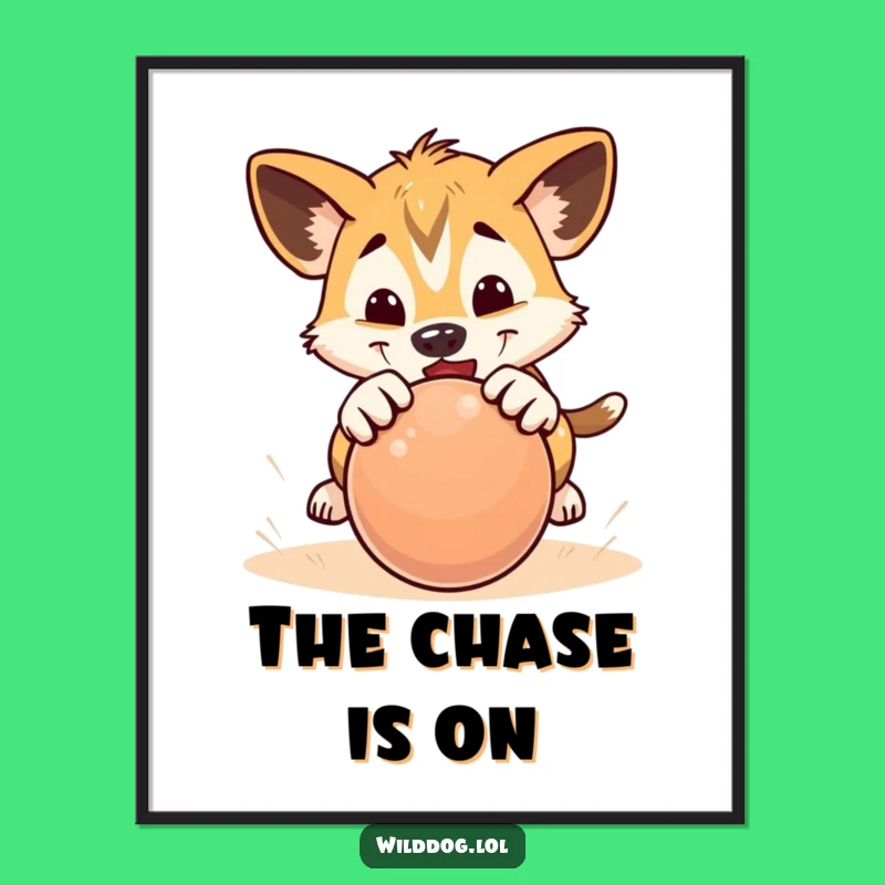 Funny Pouncing Puppy Digital Art Print: Instant Playful Decor