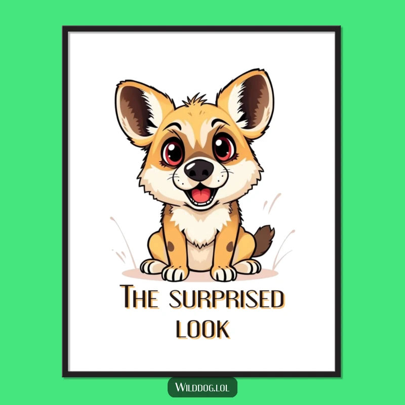Funny Wild Dog Surprise Digital Art: Instant Amazement, Perfect Gift!