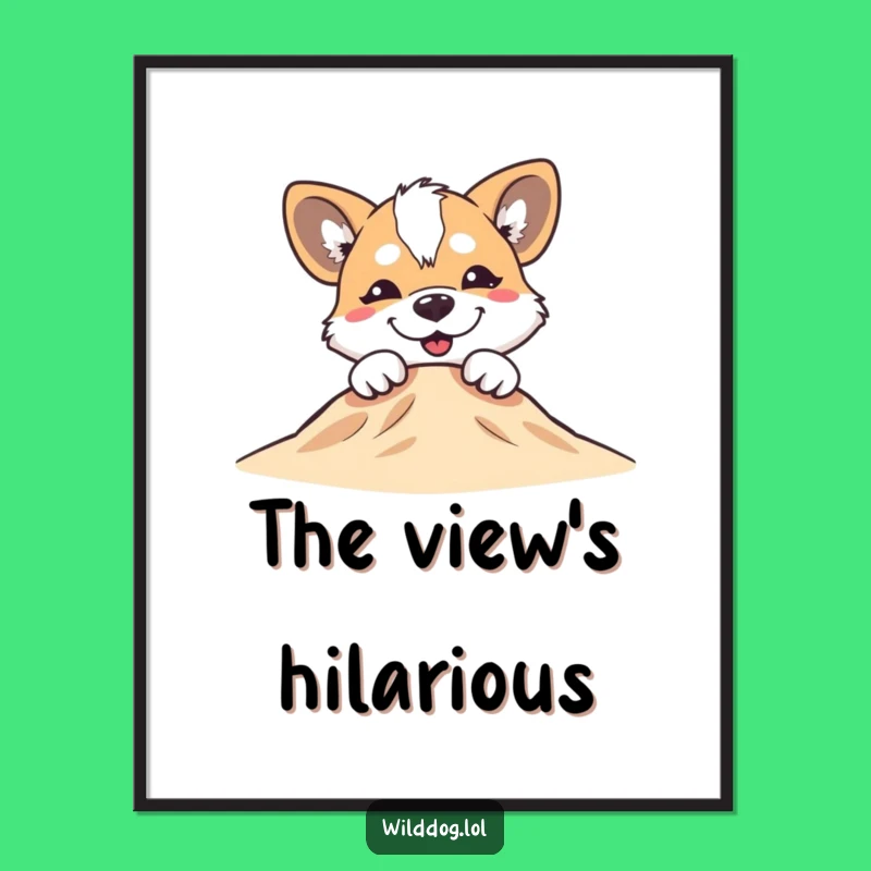 Funny Grinning Dog Digital Art: Silly Pup Wall Decor, Instant Download
