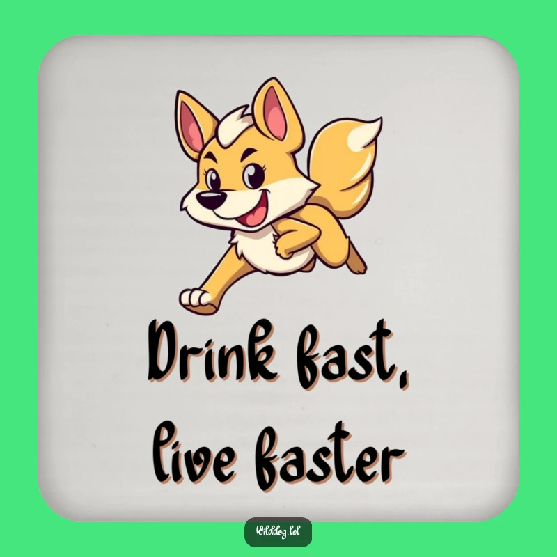Funny Running Wild Dog Coasters: Determined Smiles for Surfaces!