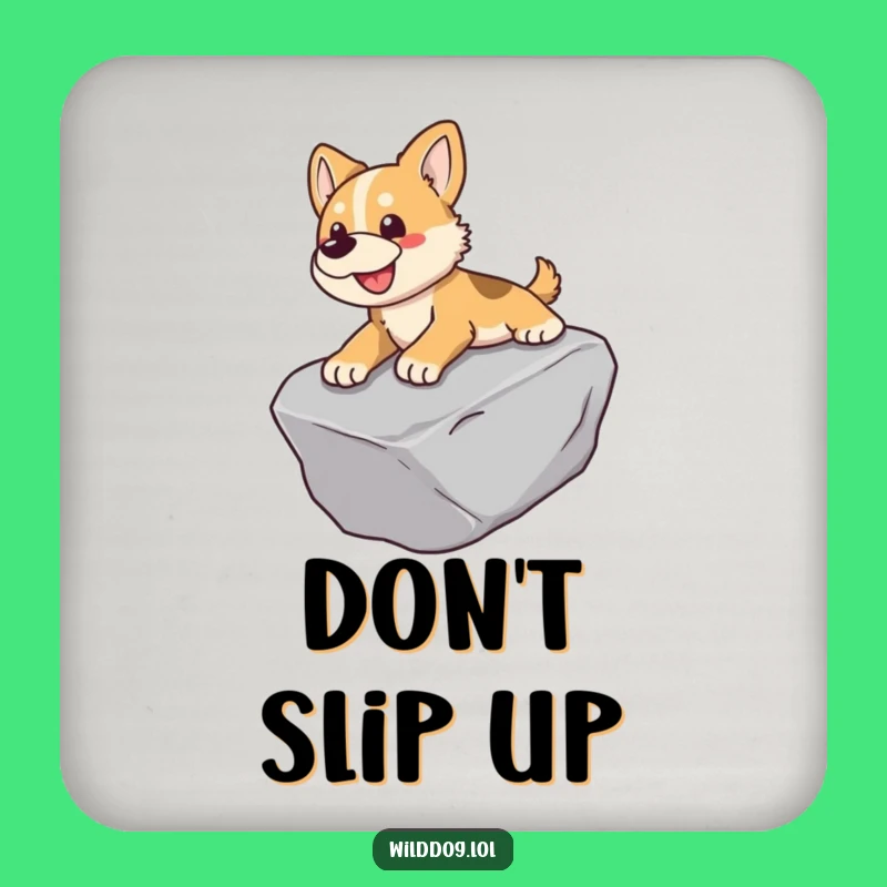 Funny Dog Coaster: Rock Slide Fun, Quirky & Humorous Drink Protection