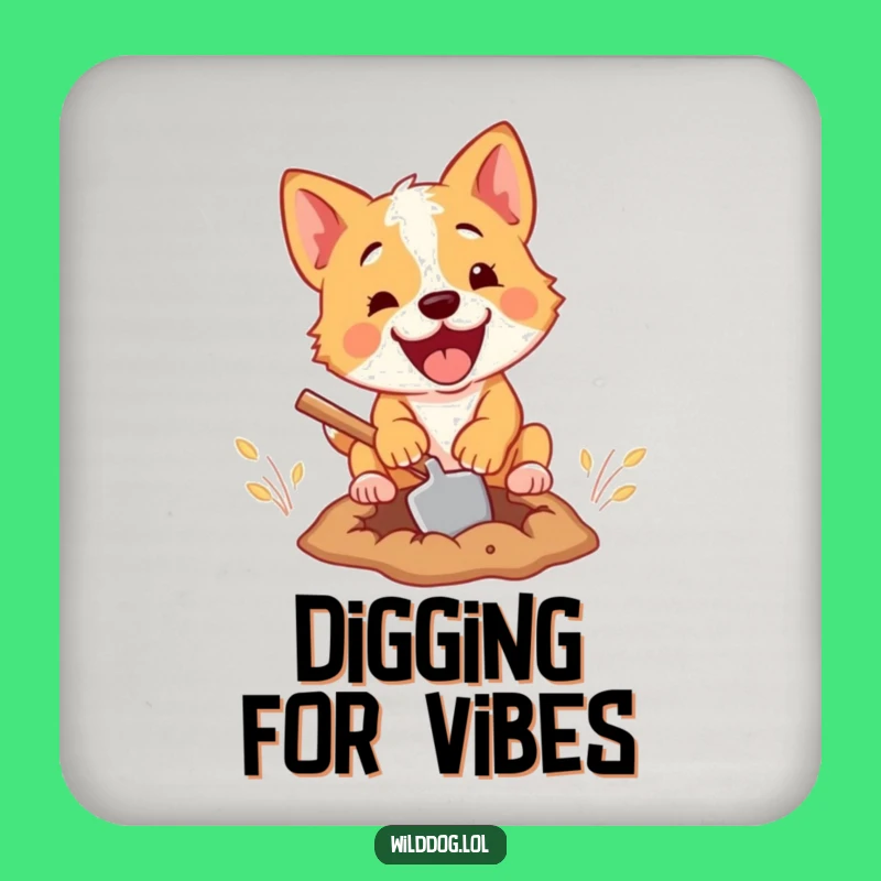Funny Dog Digging Coaster - Protect Surfaces with Canine Comedy