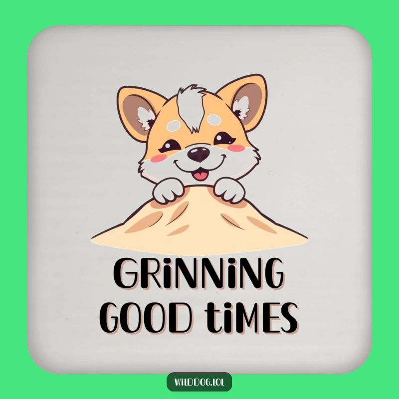 Funny Grinning Dog Coaster: Silly Pup Bar Accessory, Hilarious Gift