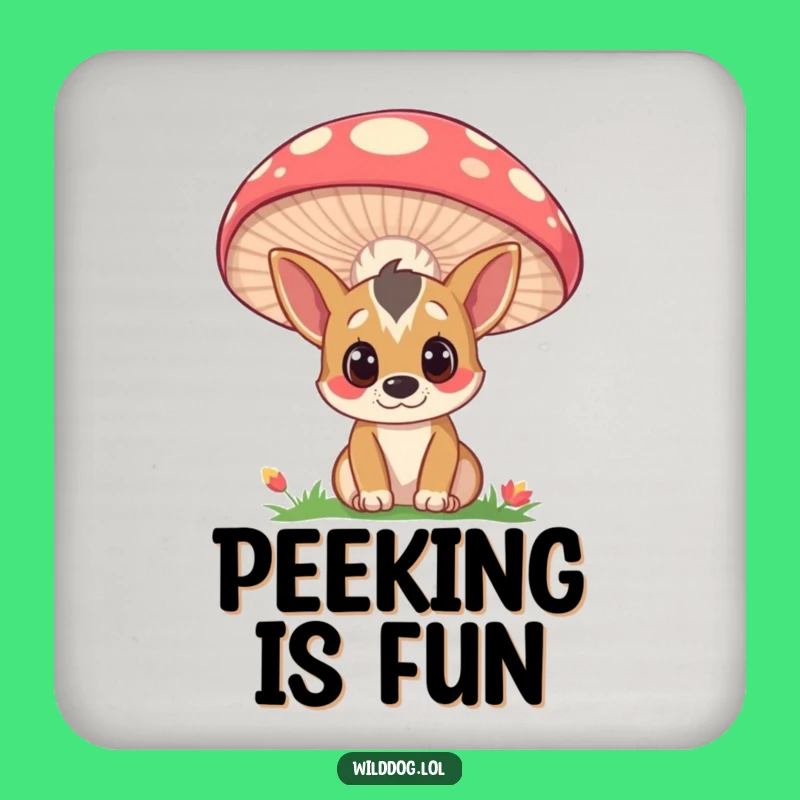 Funny Wild Dog Mushroom Coasters: Protect Surfaces, Curious & Stylish Gift