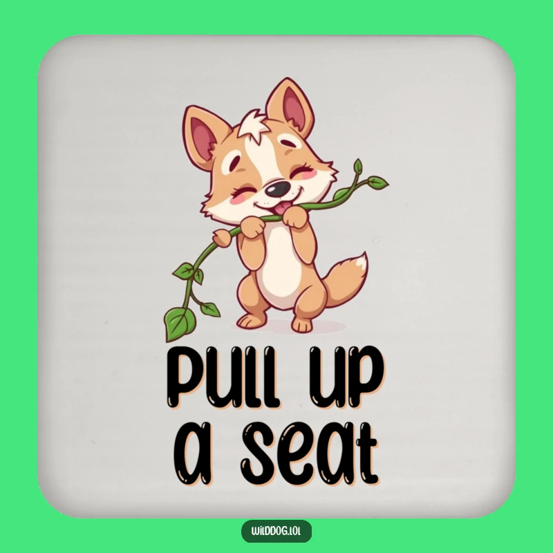 Funny Wild Dog Vine Coasters: Protect Surfaces with Playful Charm!