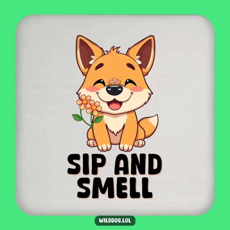 Funny Wild Dog Flower Nose Coasters: Protect Surfaces, Cheerful Funny Gift