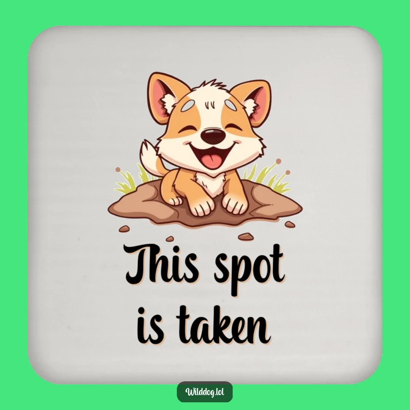 Funny Dog Drink Coaster: Enthusiastic Digger Dog, Hilarious Gift for Drink Lovers