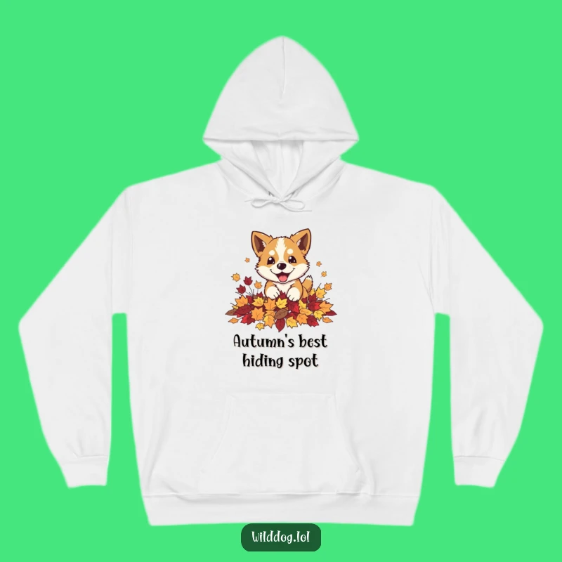 Funny Autumn Dog Leaves Hoodie: Cozy Fall Pup Sweatshirt, Seasonal Comfort