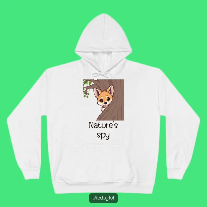 Funny Curious Wild Dog Hoodie: Cozy Peeking Pup Apparel Gift