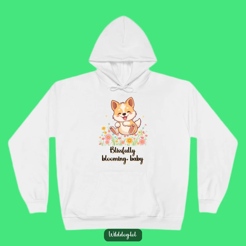Funny Wild Dog Hoodie: Cozy Flower Field Rolling Sweatshirt, Perfect Humorous Gift