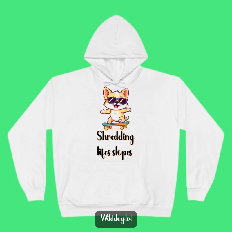 Funny Wild Dog Skateboard Hoodie: Cool Rider Comfort, Warm & Hilarious Gift